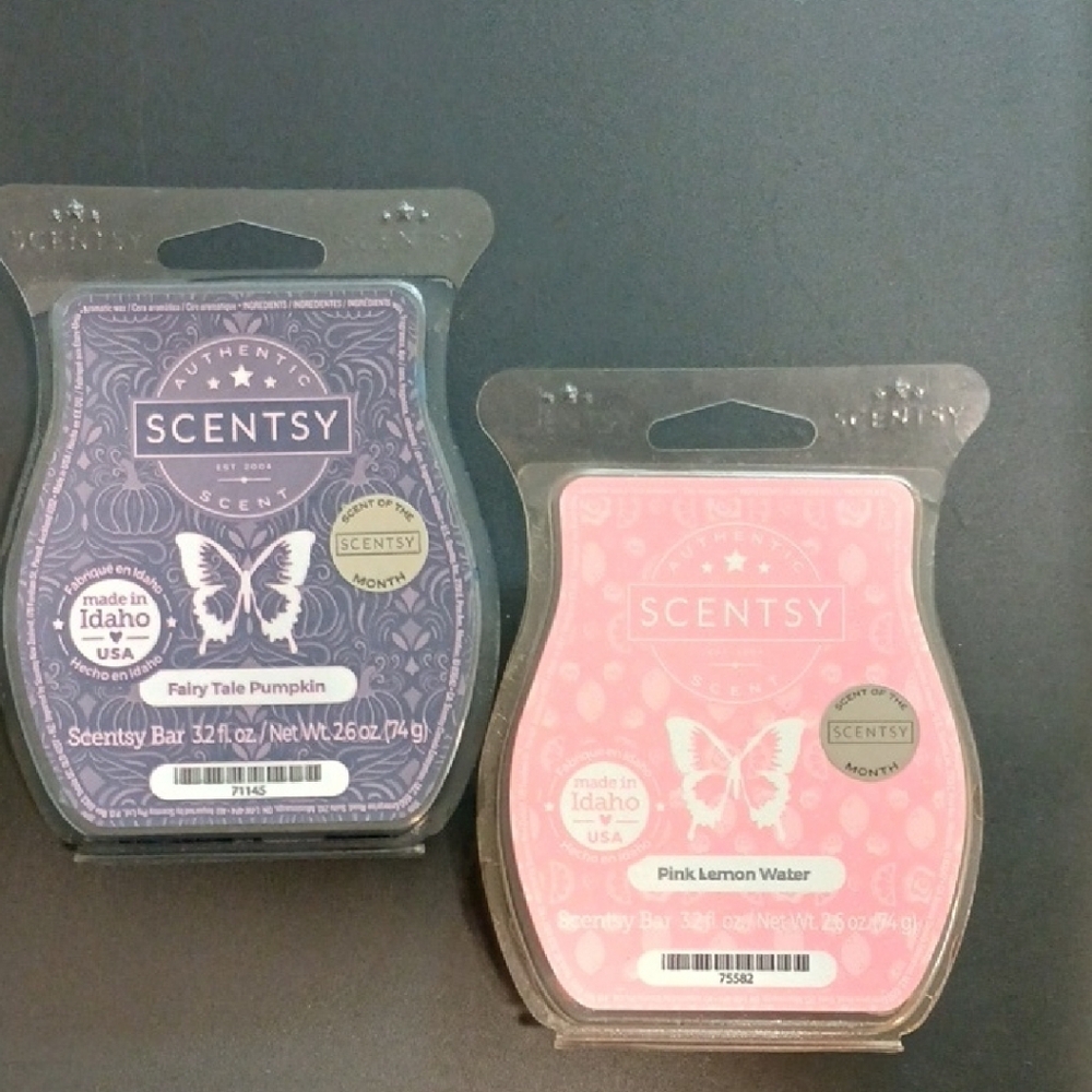 Scentsy Purple Fairy Tale Pumpkin and Pink Lemon Water Wax Bars